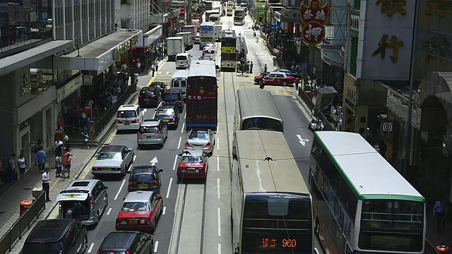 MS T/L拍摄于中国香港城市繁忙的街道视频素材