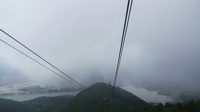 缆车在空中行驶，开往车站。视频素材