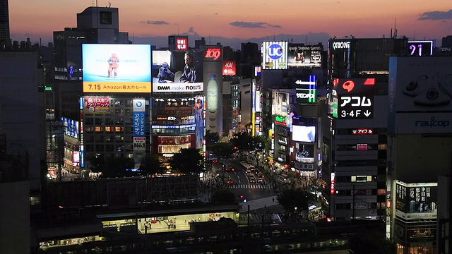 涉谷站夜景视频素材