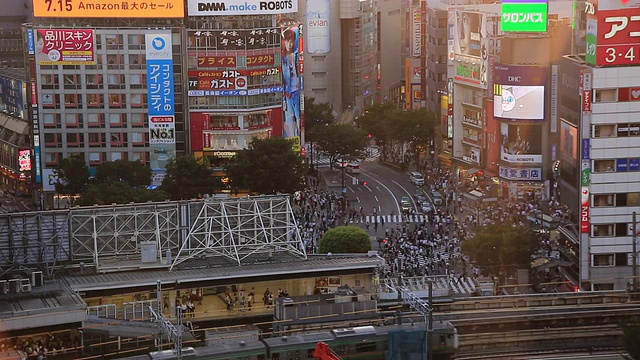 涉谷站的夜景视频素材