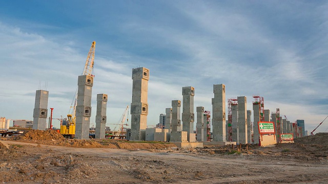 新建筑的建造时间延迟视频素材