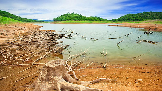 山和湖的时间流逝视频素材