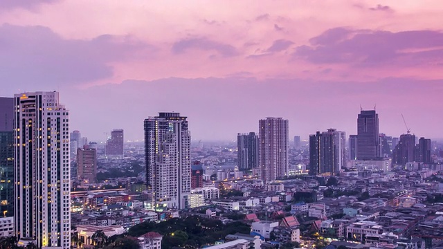 从白天到夜晚的城市景观视频素材