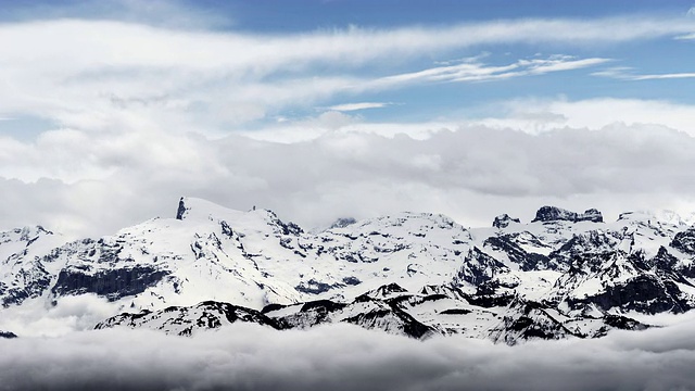 从瑞士的皮拉图斯山(Mount Pilatus / Lucerne)看到阿尔卑斯山视频素材