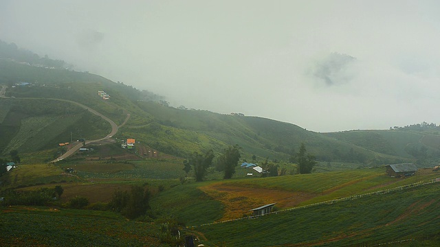 山,雾。/泰国碧差汶省公园府，雨季。视频素材