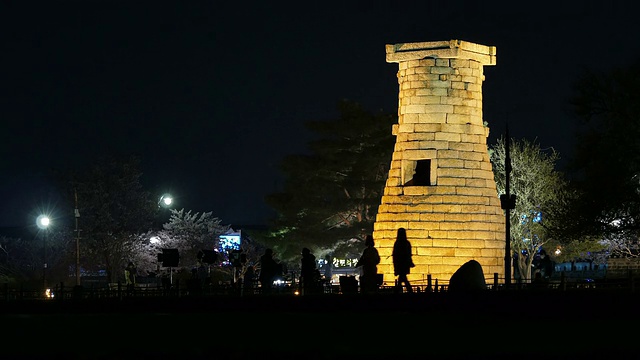 韩国国宝级观象台夜景视频素材