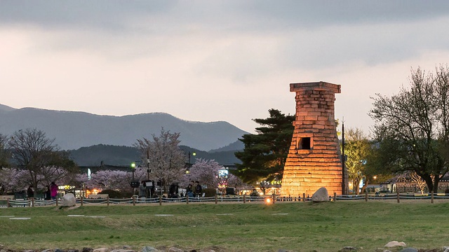 韩国国宝级观象台夜景视频素材