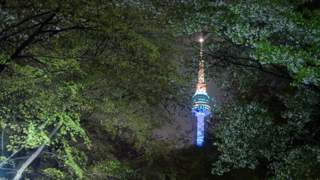 北首尔塔的夜景视频素材