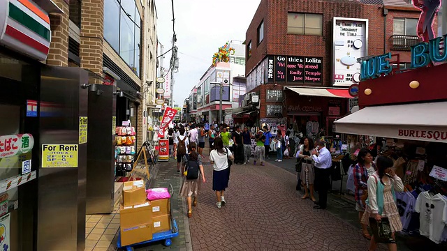 原宿竹田街的hyper lapse视频素材