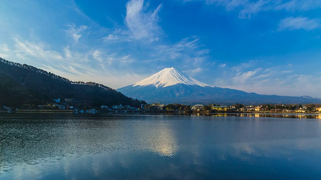 早上日本富士山。视频素材