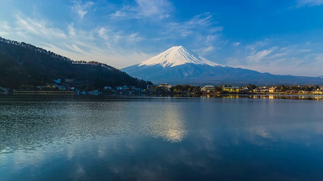 早上日本富士山。视频素材