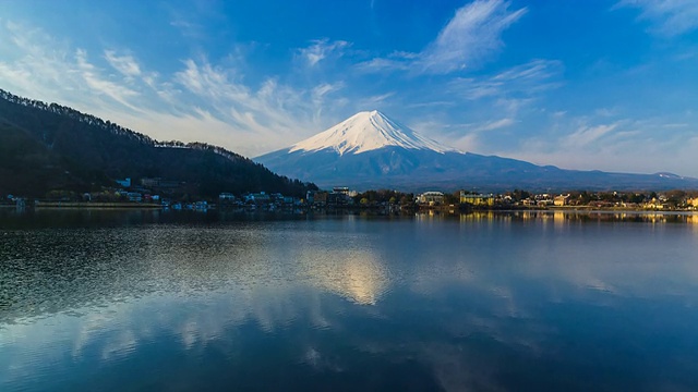 早上日本富士山。视频素材