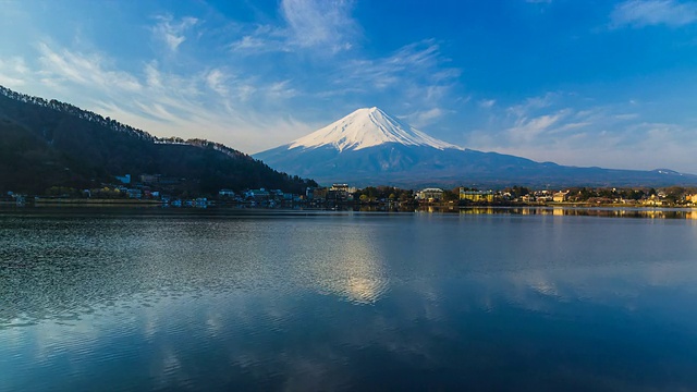 早上日本富士山。视频素材