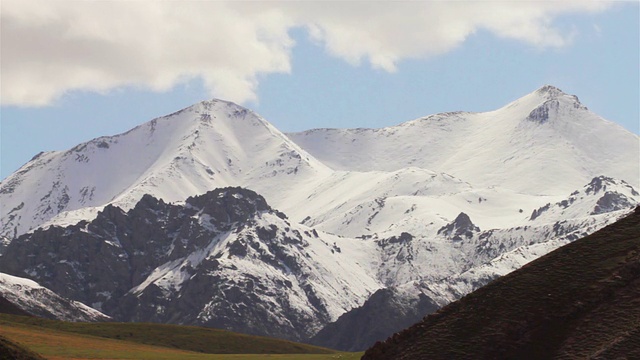 中国青海雪山上移动的云。视频素材