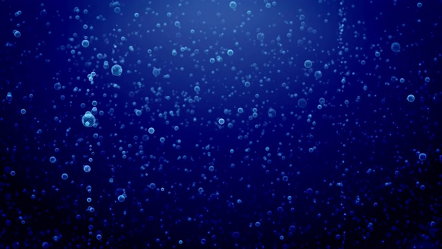 蓝色泡沫上升(循环)。视频素材