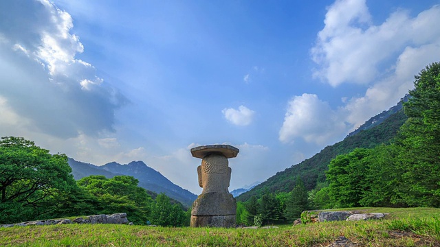 三reukdaewonji(韩国历史古迹)石雕(韩国瑰宝)视频素材