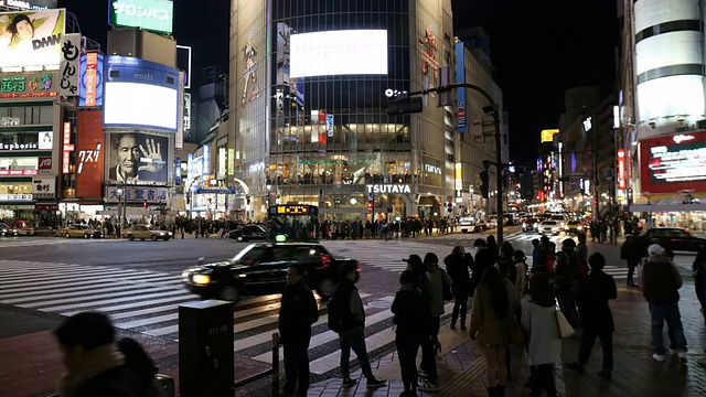 日本东京行人过马路的时间。——延时视频素材