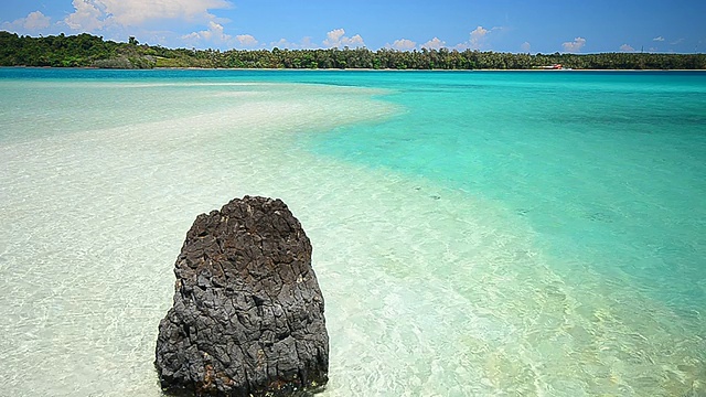 夏季海滩上的波浪形态视频素材