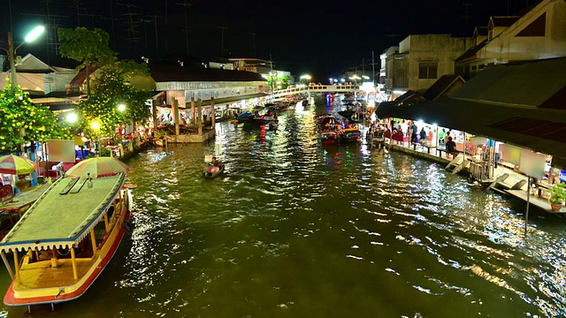 安帕瓦浮动市场延时，泰国视频下载