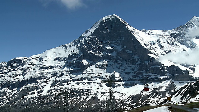 瑞士伯尔尼斯高地，Eiger和绳道/ Mannlichen的WS视图视频素材