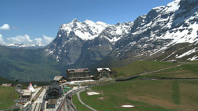 瑞士伯恩斯奥博兰Kleine Scheidegg和Eiger / Grindelwald的WS HA站视频素材