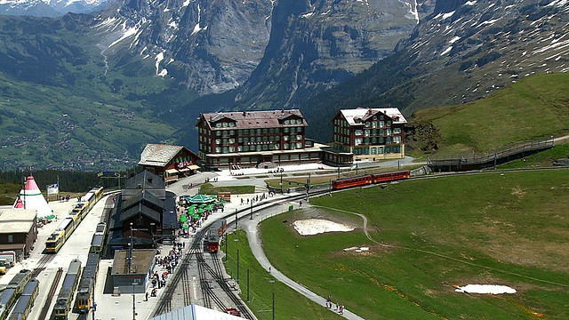 WS HA拍摄于Kleine Scheidegg，伯尔尼斯阿尔卑斯山/ Grindelwald，伯尔尼斯高地，瑞士视频素材