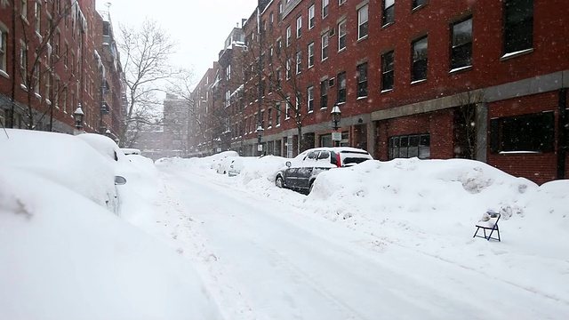 2015年波士顿暴雪。波士顿史上最大雪的冬天视频素材