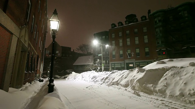 2015年波士顿暴雪。波士顿史上最大雪的冬天视频素材