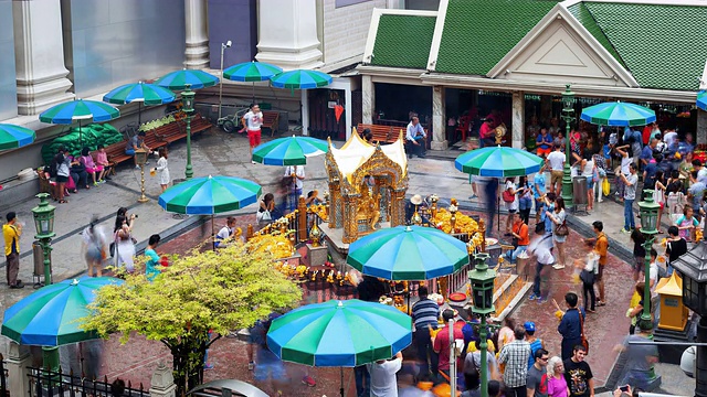 Erawan神社曼谷;时间流逝视频素材