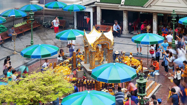 Erawan神社曼谷;时间流逝视频素材