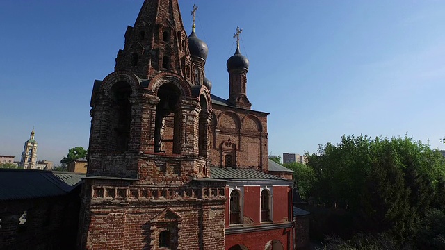 鸟瞰图Krutitskoe宗法院/俄罗斯，莫斯科视频素材