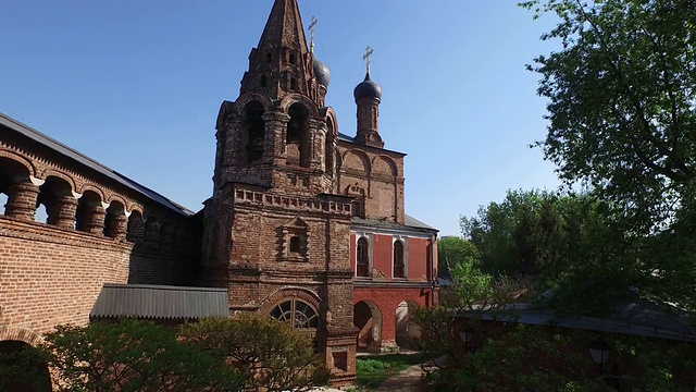 鸟瞰图Krutitskoe宗法院/俄罗斯，莫斯科视频素材