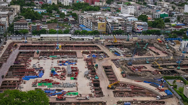 繁忙的建筑工地视频素材