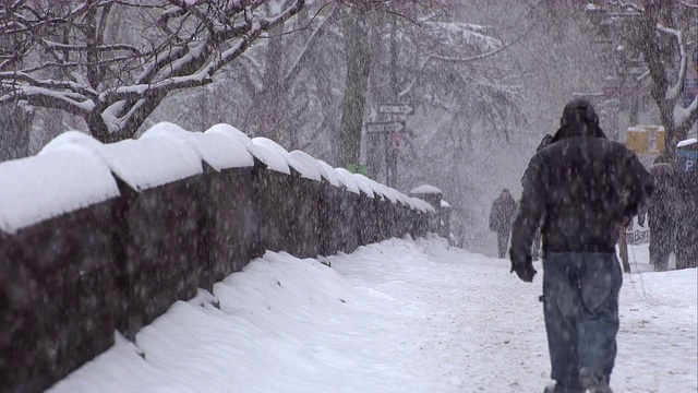 曼哈顿的下雪天视频素材