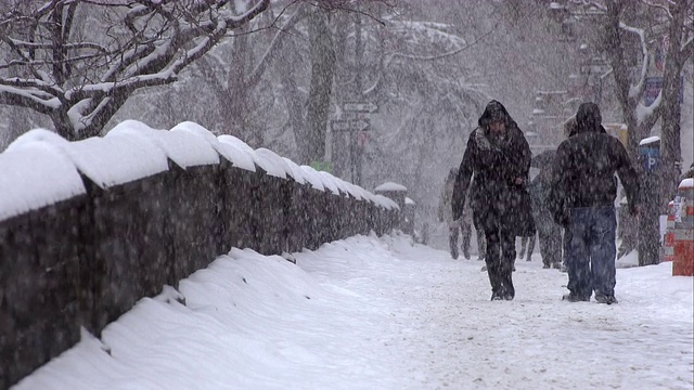 曼哈顿的下雪天视频素材