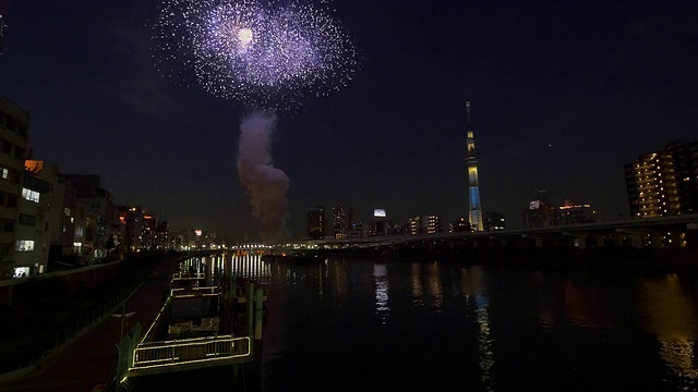 Sumida烟花和东京天空树视频素材