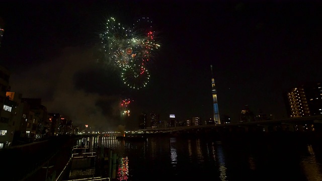 Sumida烟花和东京天空树视频素材