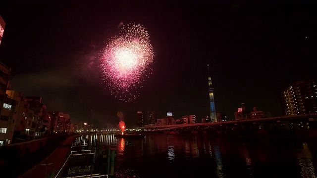 Sumida烟花和东京天空树视频素材