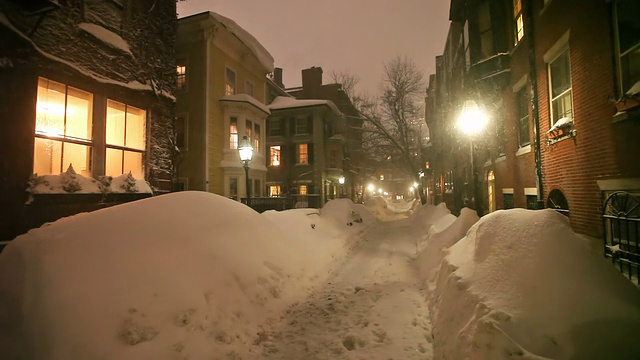 2015年波士顿暴雪。波士顿史上最大雪的冬天视频素材