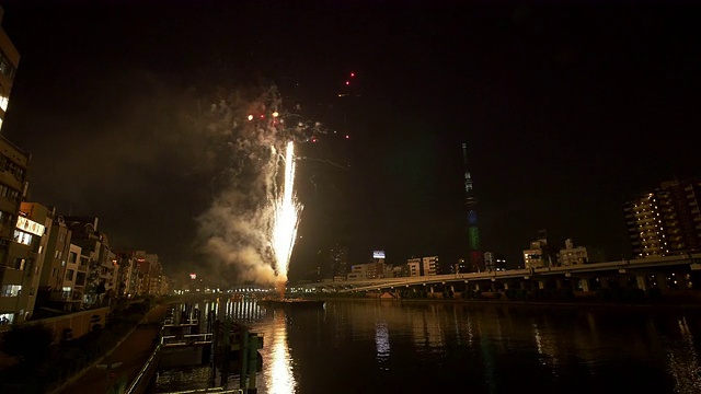 Sumida烟花和东京天空树视频素材