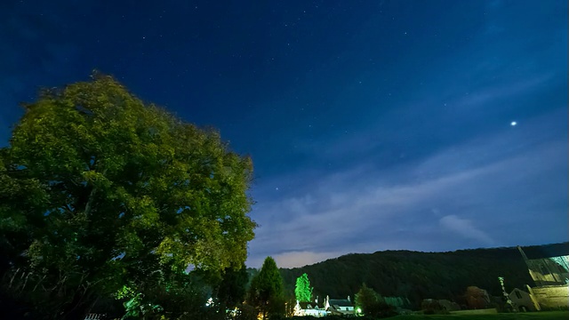 天文时间流逝的夜晚景观和星空在廷登，威尔士。视频素材