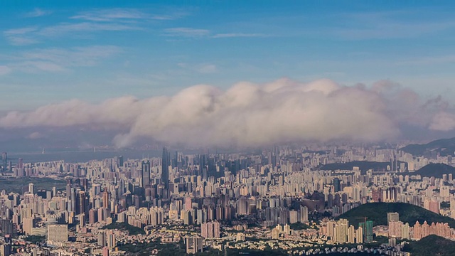 T/L HA ZO Tiemlapse of Shenzhen天际线视频素材