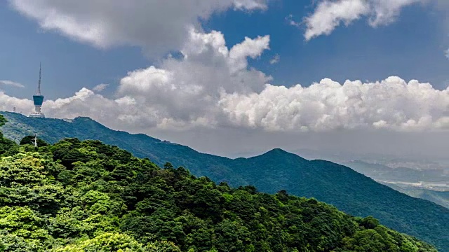 T/L PAN高角度的山/深圳，中国视频素材