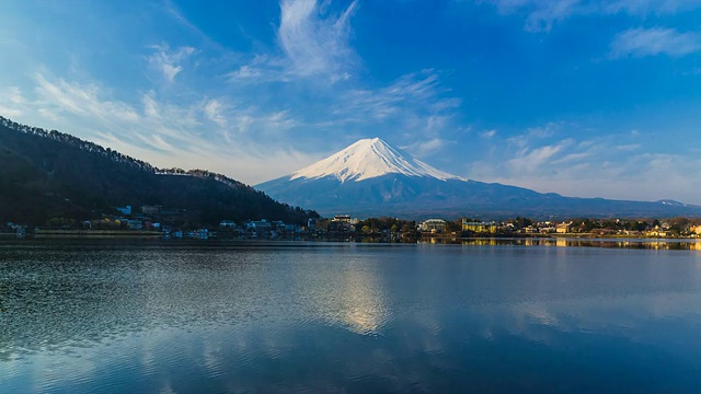 早上日本富士山。视频素材