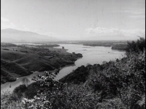 雷里河沿岸的中国农村生活视频素材