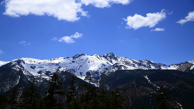 延时:雪山景观和云景视频素材