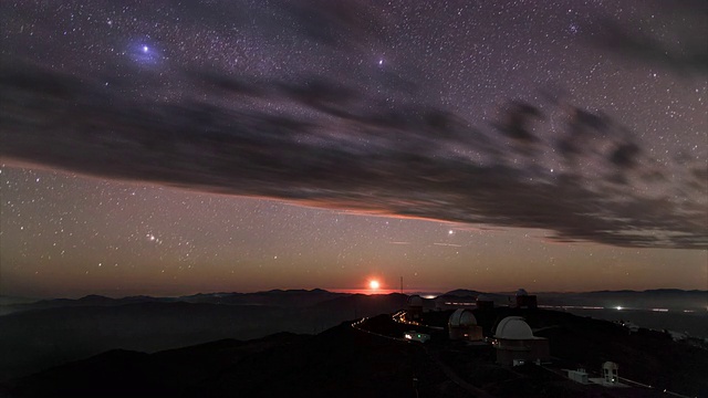 拉西拉天文台上的星星和云视频素材