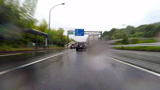 雨天开车- 4k -视频素材