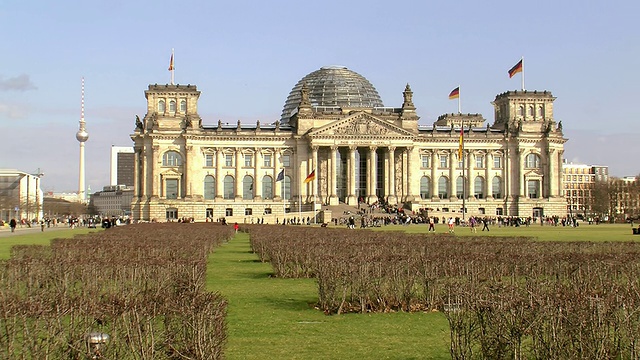 德国柏林国会大厦WS View of Reichstag Building视频素材