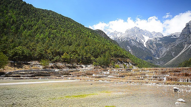 冰川雪山峡谷的瀑布视频素材